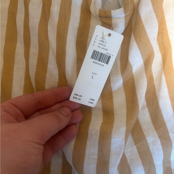 NWT ✨ Maeve Strapless Linen Structured Striped Top - Picture 5 of 10